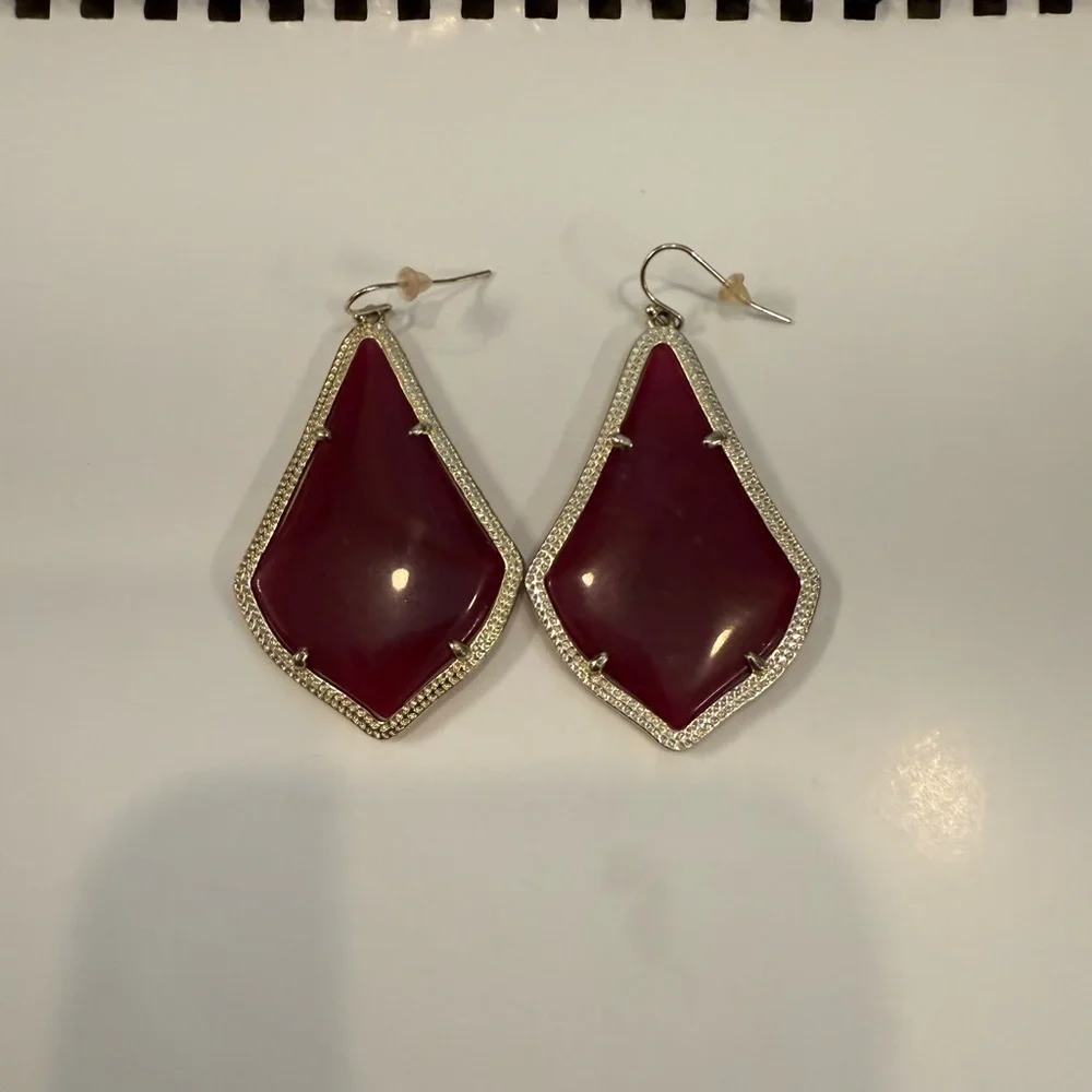 Kendra Scott Alex Gold/Maroon Drop Earrings